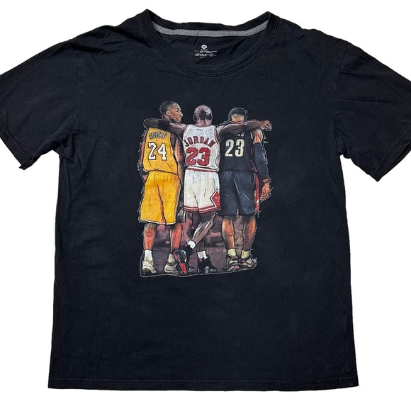 Basketball Legends Jordan Kobe Lebron Graphic T-Shirt Black Men’s M - Picture 1 of 7